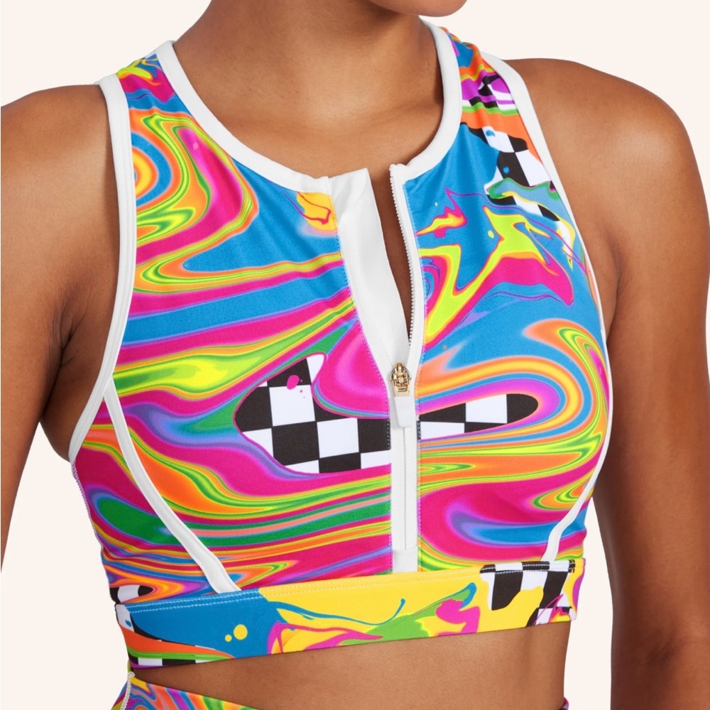 Brittany Allen x Peloton Printed Zipper Bra